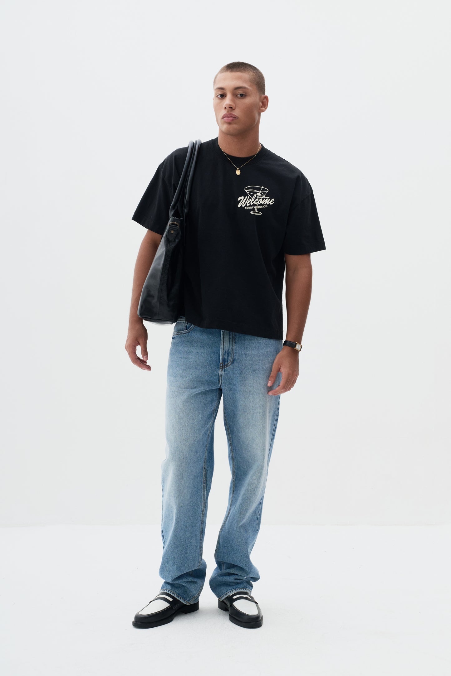 T shirt Boxy Fit Martini - Preto