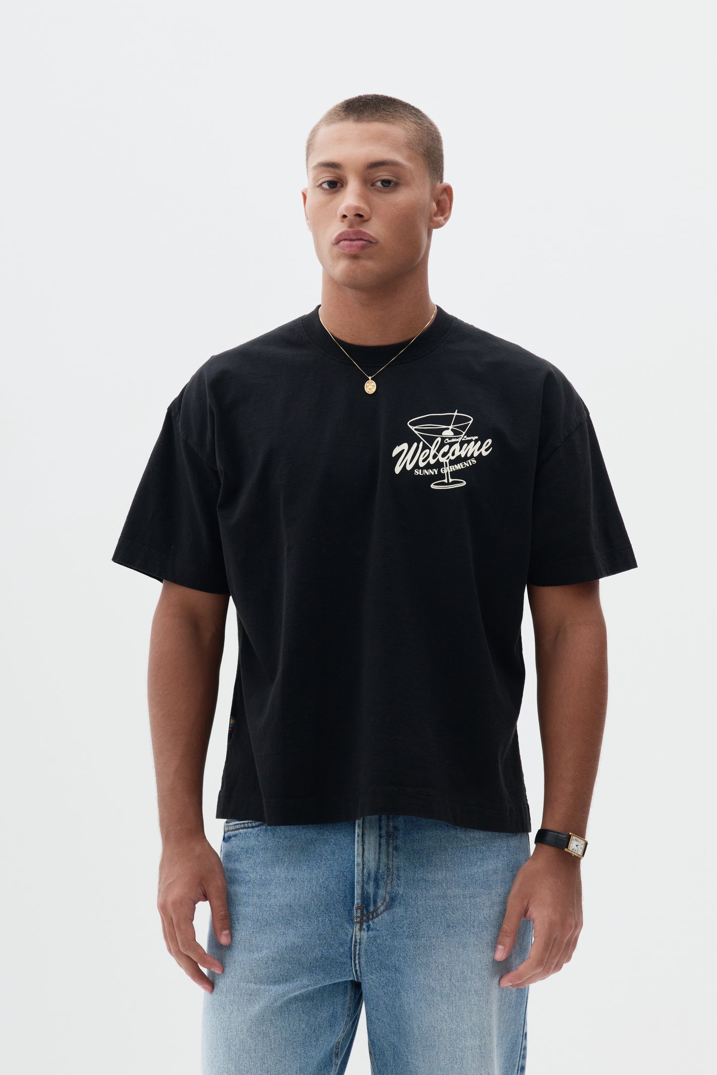 T shirt Boxy Fit Martini - Preto
