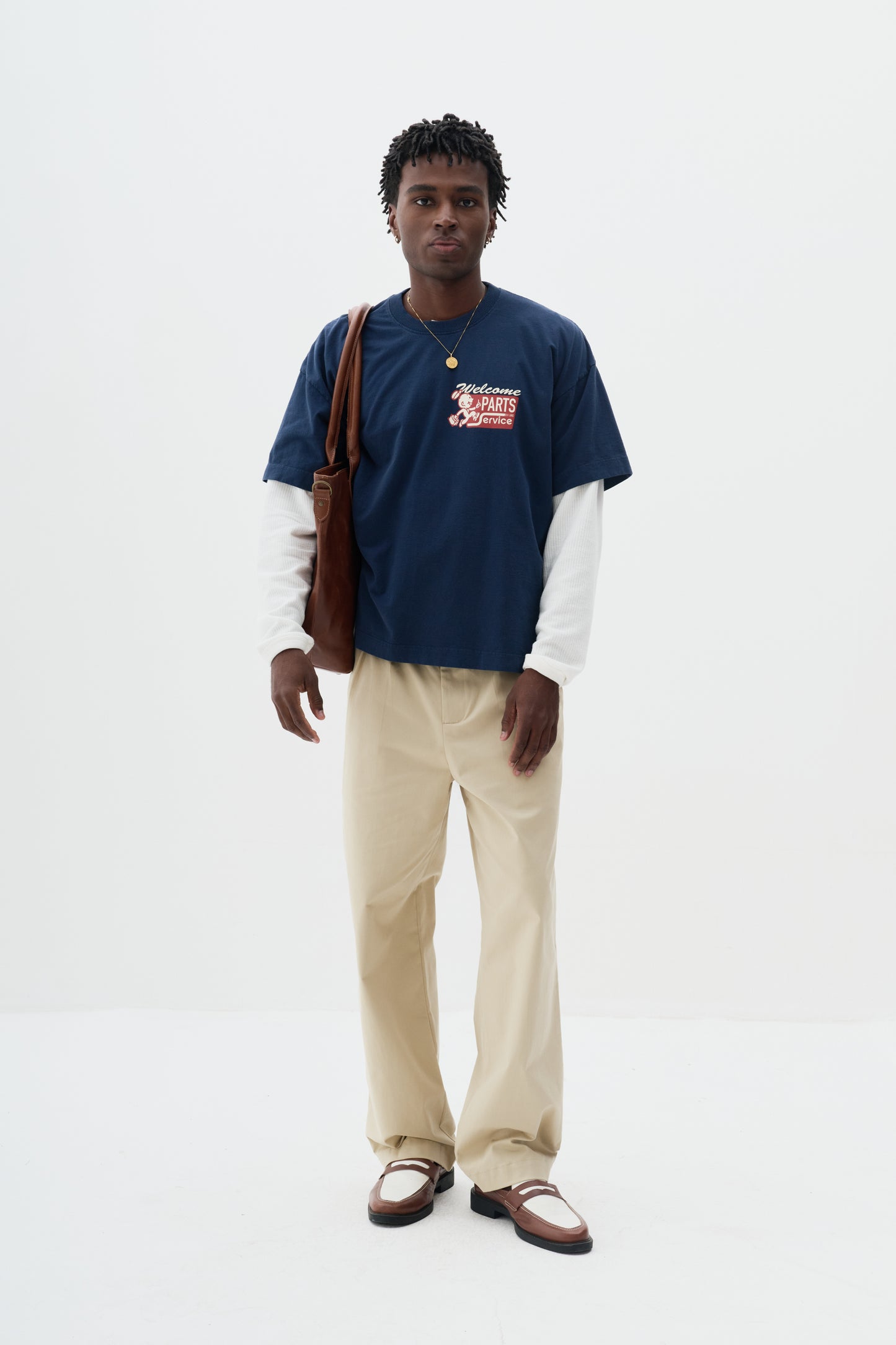 T shirt Boxy Fit Parts & Service - Azul Marinho