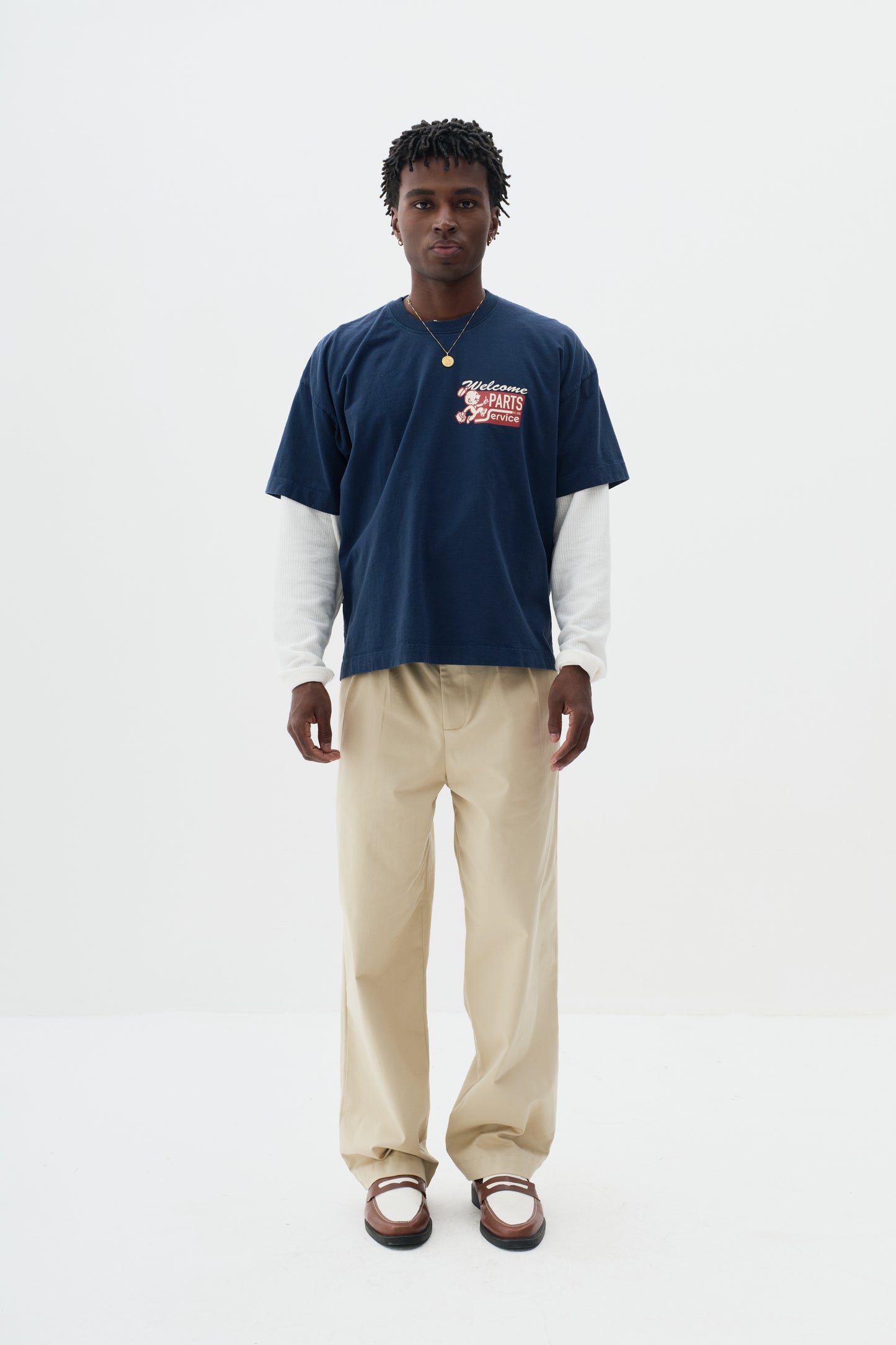 T shirt Boxy Fit Parts & Service - Azul Marinho