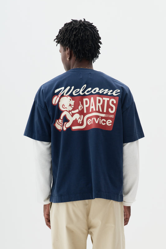 T shirt Boxy Fit Parts & Service - Azul Marinho