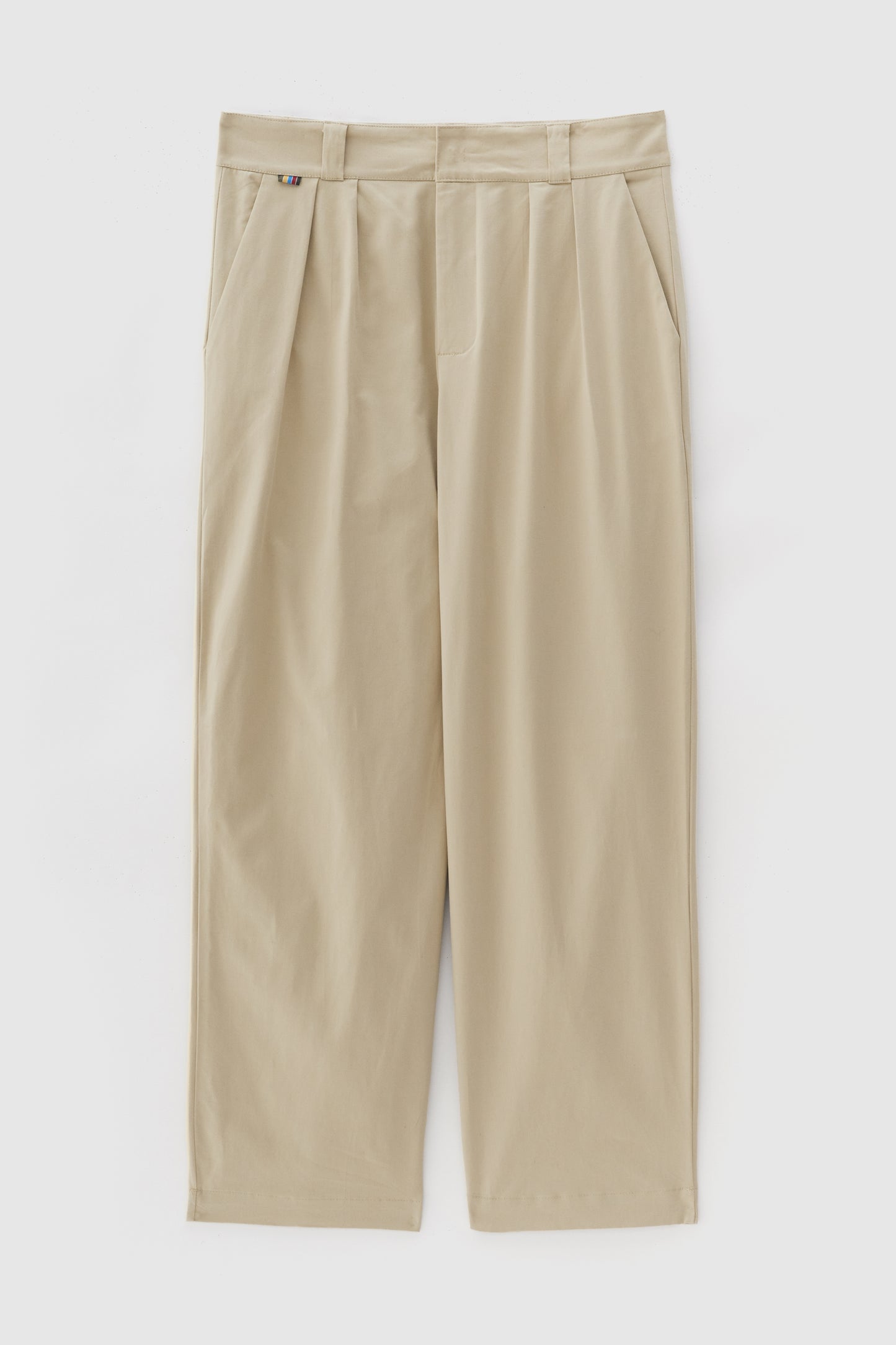 Calça Alfaiataria Dupla Prega Ampla - Kahki