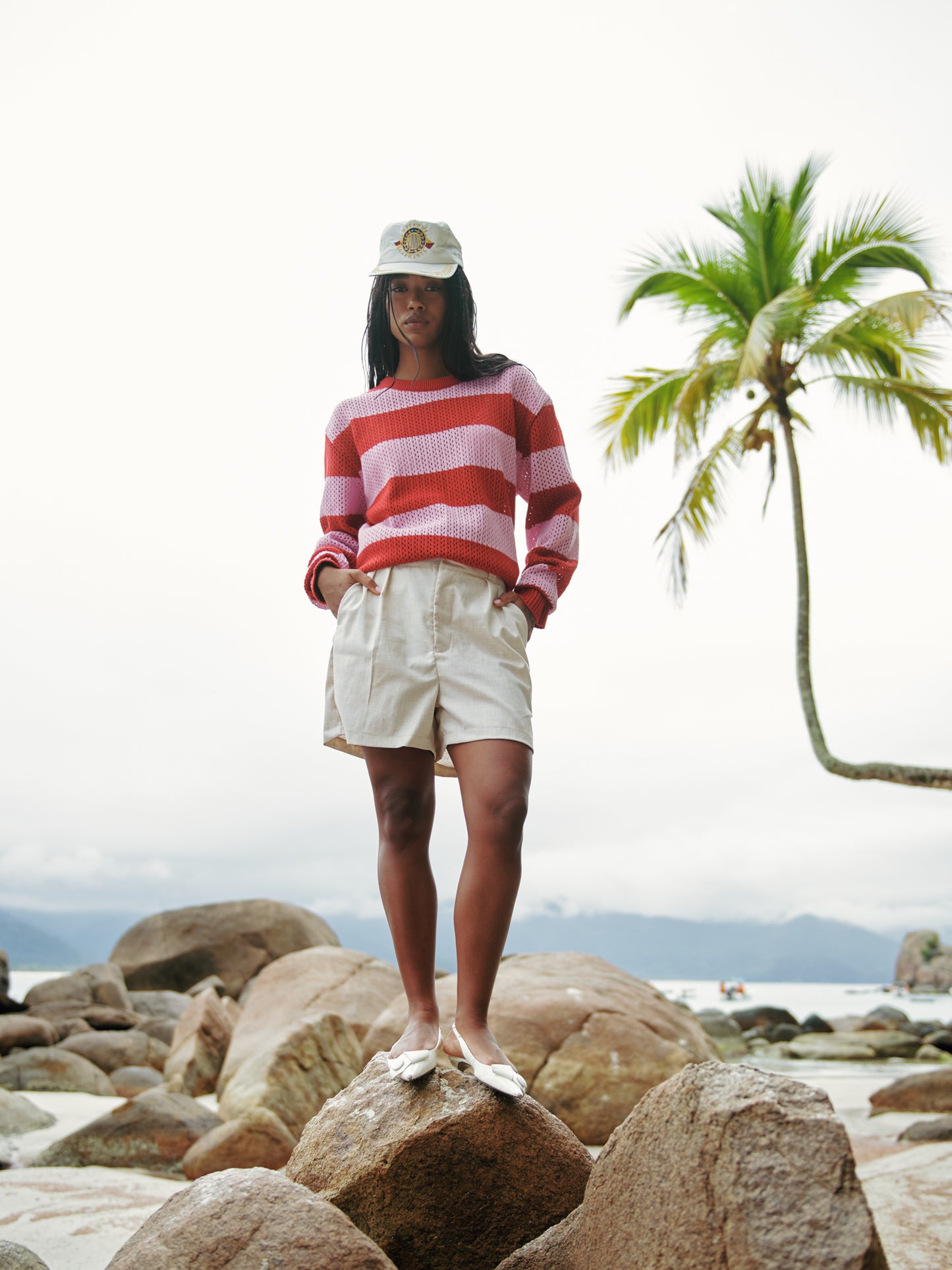 Bermuda Alfaiataria Dupla Prega - Oat