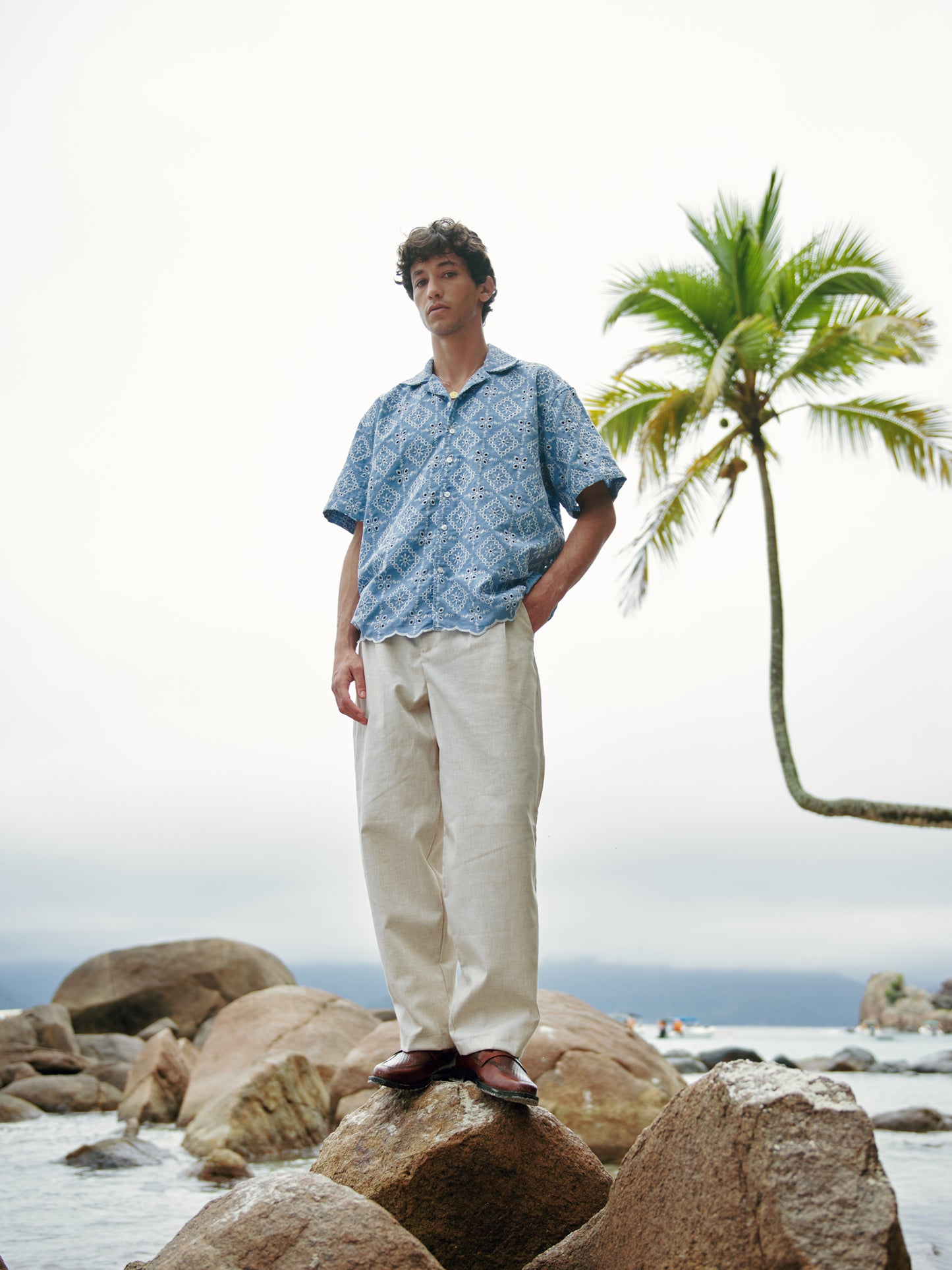 Calça Alfaiataria Dupla Prega - Oat