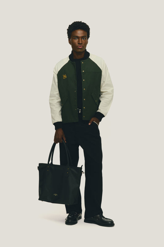 Jaqueta Bomber Raglan - Preto e Verde