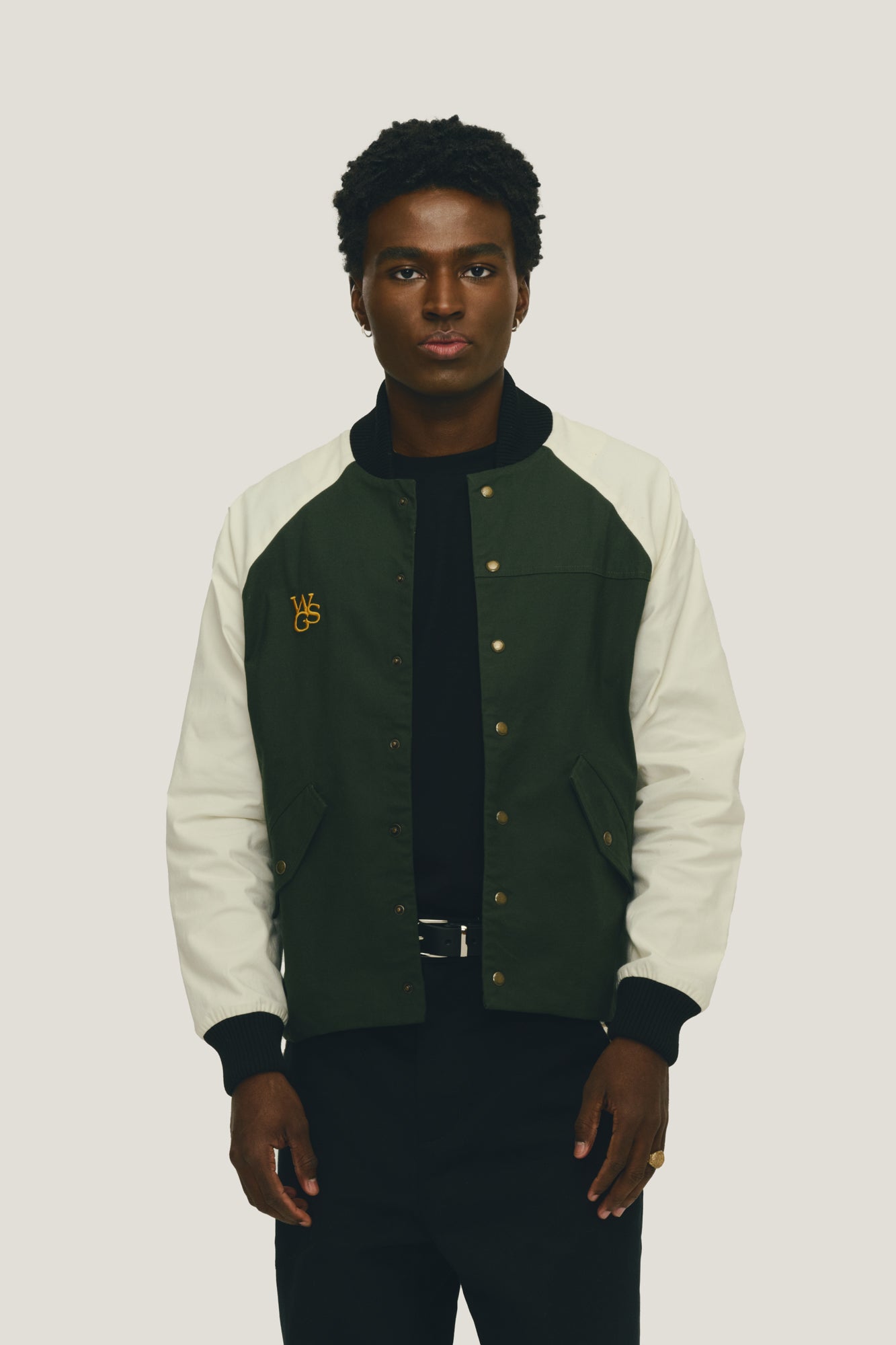Jaqueta Bomber Raglan - Preto e Verde