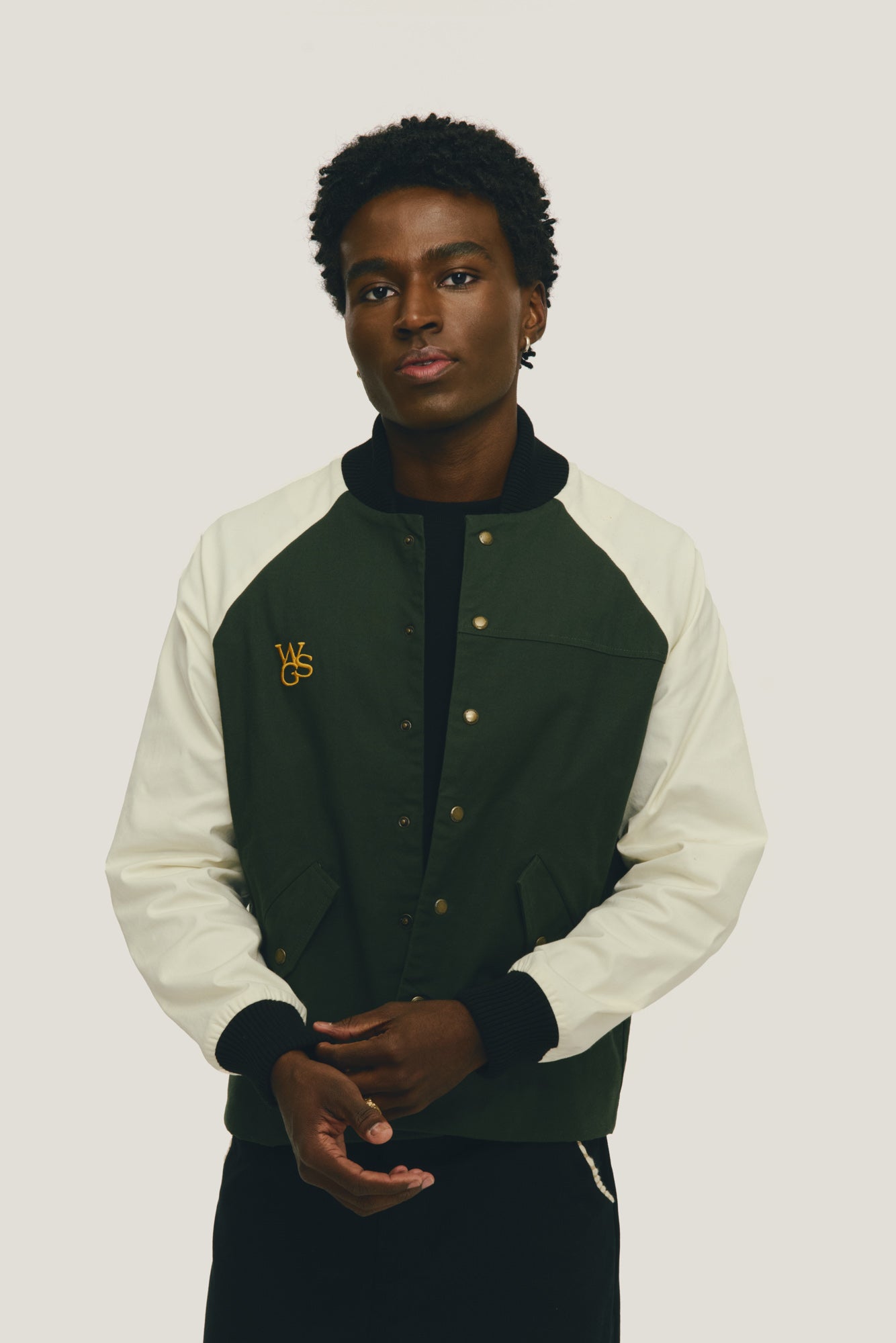 Jaqueta Bomber Raglan - Preto e Verde