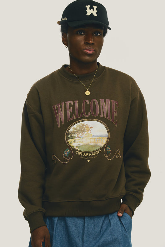 Casaco Crewneck Souvenir - Marrom