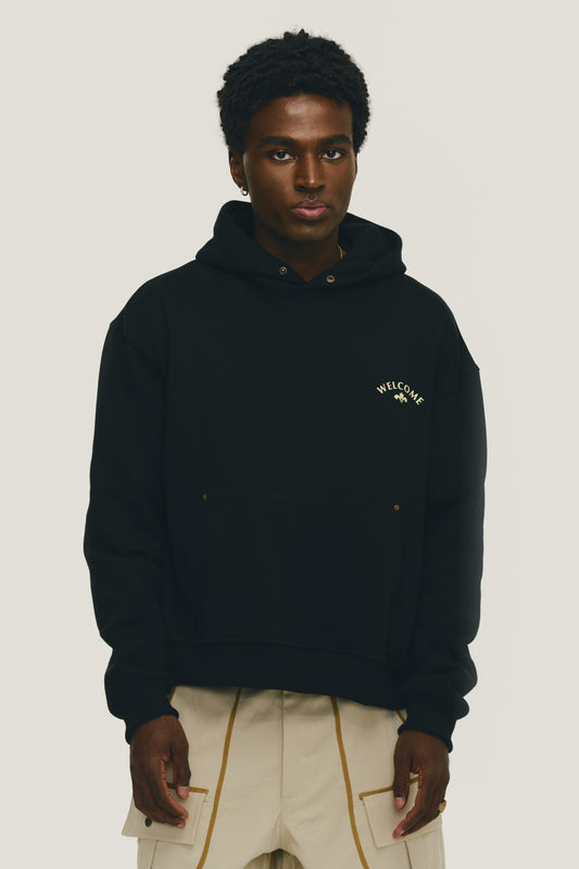 Hoodie Boxy Fit Tulipa - Preto