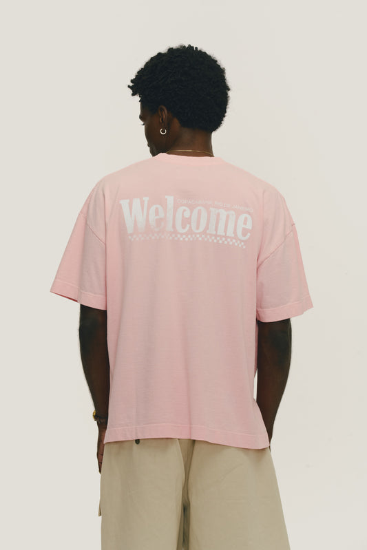 T-Shirt Boxy Fit Taxi Rider - Rosa Stoned