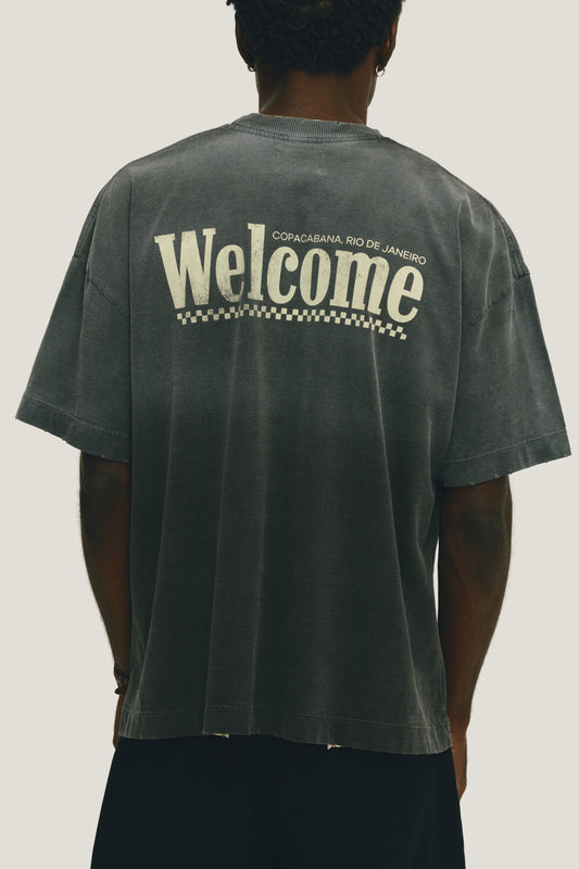 T-Shirt Boxy Fit Taxi Rider - Preto Stoned