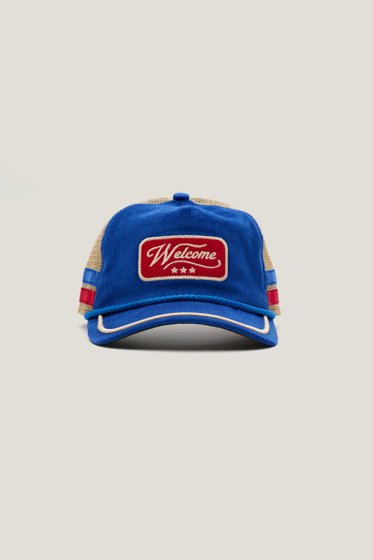 Boné Veludo Trucker - Azul Royal