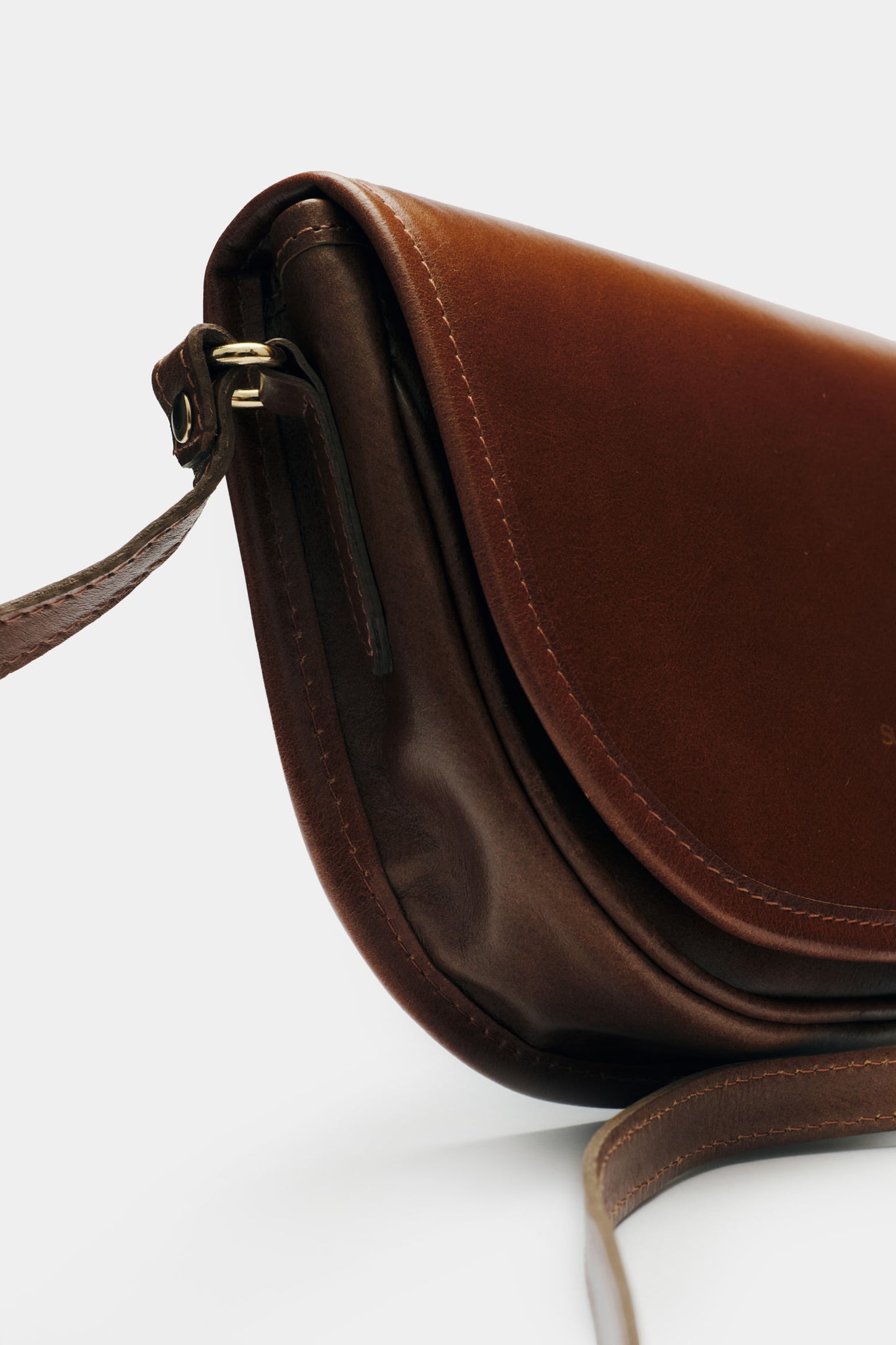 Bolsa de Couro Half Moon - Marrom Caramelo