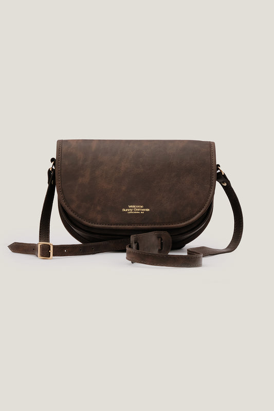 Bolsa de Couro Half Moon - Marrom Café