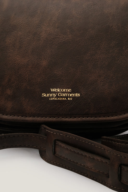 Bolsa de Couro Half Moon - Marrom Café